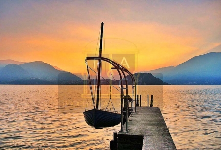 marina - sunset view on lake como from private villa for sale